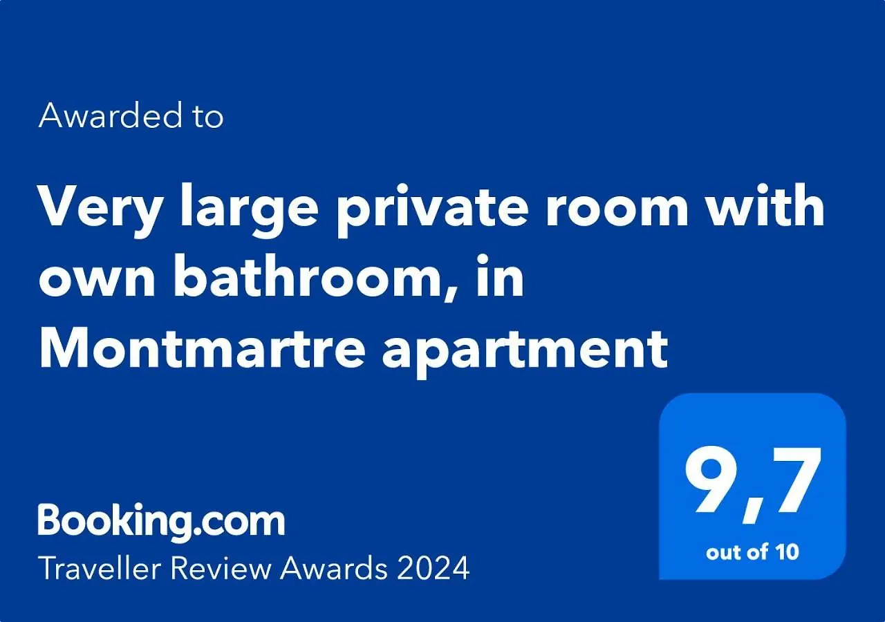 Quarto em Acomodações Particulares Very Large Private Room With Own Bathroom, In Montmartre Apartment Paris